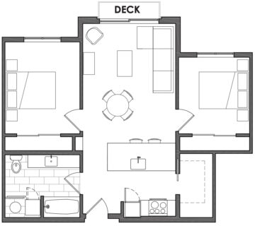 2 Bed / 1 Bath / 817 sq ft / Deposit: $500 / From $2050