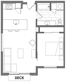 1 Bed / 1 Bath / 639 sq ft / Deposit: $500 / From $1675