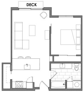 1 Bed / 1 Bath / 660 sq ft / Deposit: $500 / From $1675
