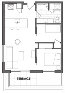 2 Bed / 1 Bath / 705 sq ft / Deposit: $500 / From $1900